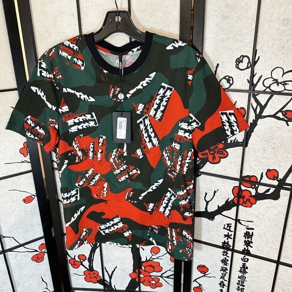 Versus Versace T-shirt Size Mens Size XS Camo Print Green Red Logo New
